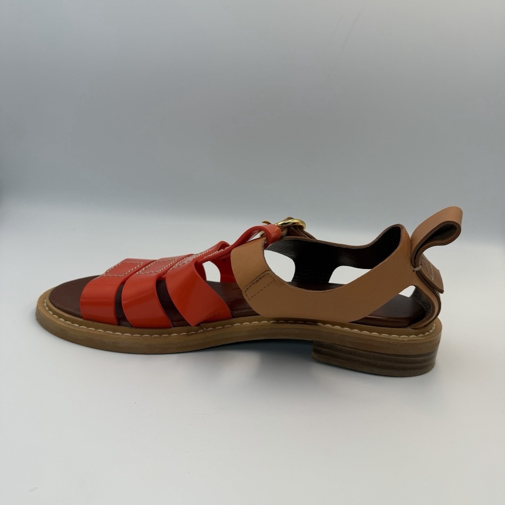 See By Chloe Fisherman Millye Orange Beige PV Rubber Sandals Size 38 (8) - Picture 4 of 12